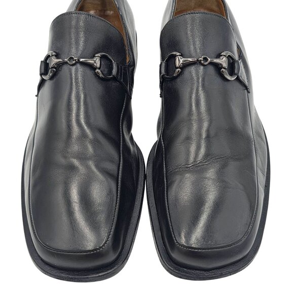Vintage Mauri Millennium Men Size 13 Black Leather Dress Shoes Italy Bit Loafers - Picture 10 of 11